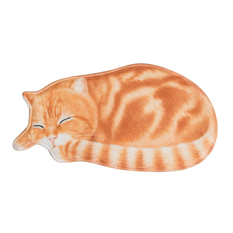 Cartoon Cat-Themed Plush Bath Mat Kalsten