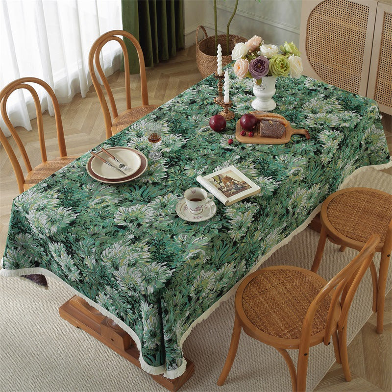 Decorative Floral Tapestry Tablecloth
