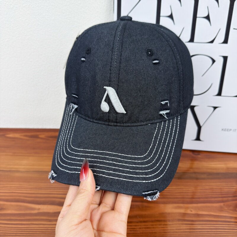 Men's Distressed Denim Style Cap Kalsten