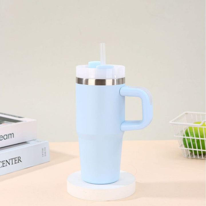 Unisex noble insulated cup with practical straw Kalsten