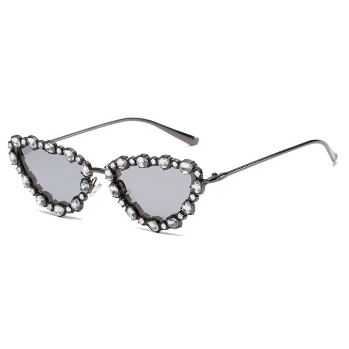 Women's Heart-Shaped Designer Sunglasses with Glamorous Crystal Frame Kalsten