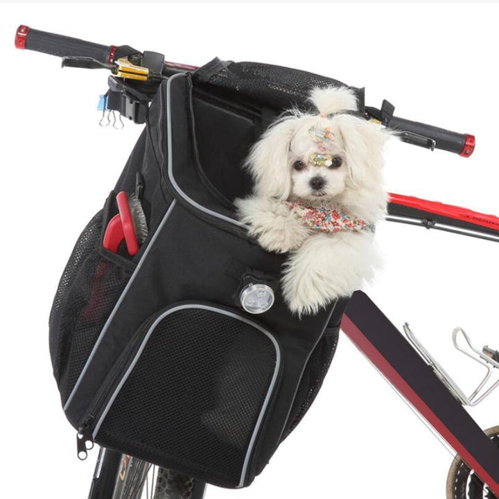 Front-Mounted Pet Carrier Bike Bag with Secure Leash Breathable Mesh Padded Base Reflective Trim Kalsten