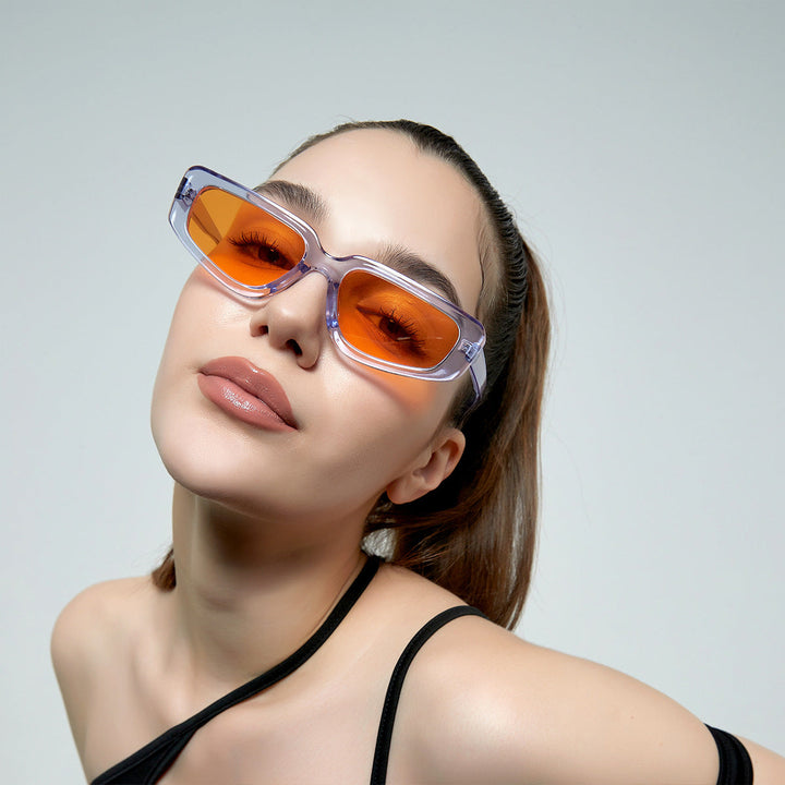 Women's stylish square sunglasses with modern high-gloss plastic frame Kalsten