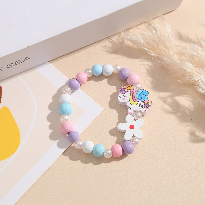 Playful children's bracelet with unicorn and flower motif Kalsten