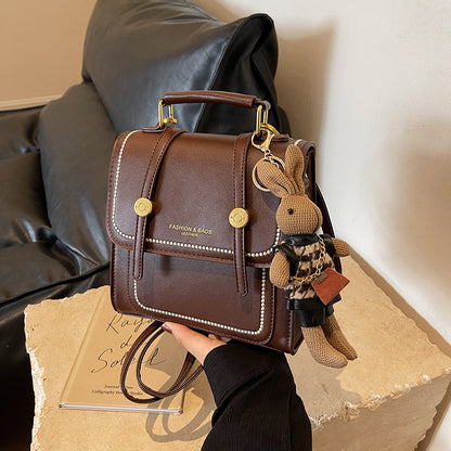 Vintage-Inspired Structured Satchel Bag Acalora