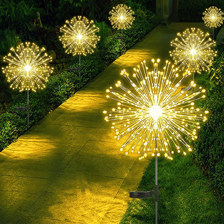 Sparkler-Style Solar LED Garden Stake Lights With Dynamic Firework Effect Kalsten