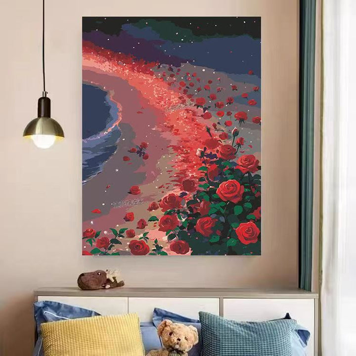 Heart and Floral Swirl Canvas Artwork Kalsten