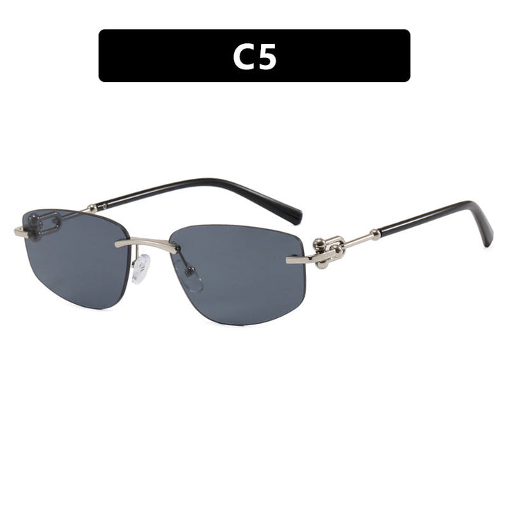 Ladies elegant semi-rimless glasses with luxurious metal frame and transparent lenses Kalsten