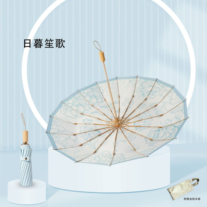 Women's Foldable UV Protection Umbrella with Floral Patterns Kalsten