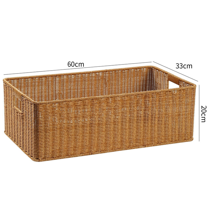 Handwoven Rectangular Storage Basket with Cut-Out Handles Kalsten