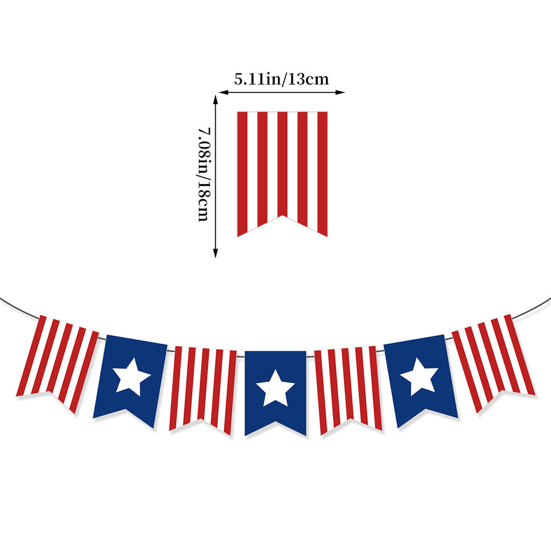 Unisex nan bunting with star motifs and stripes, weatherproof polyester party decoration Kalsten