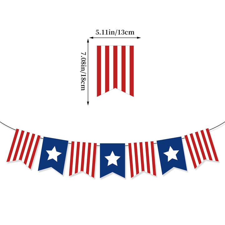 Unisex nan pennant string made of durable polyester with star and stripe motif for party decoration Kalsten