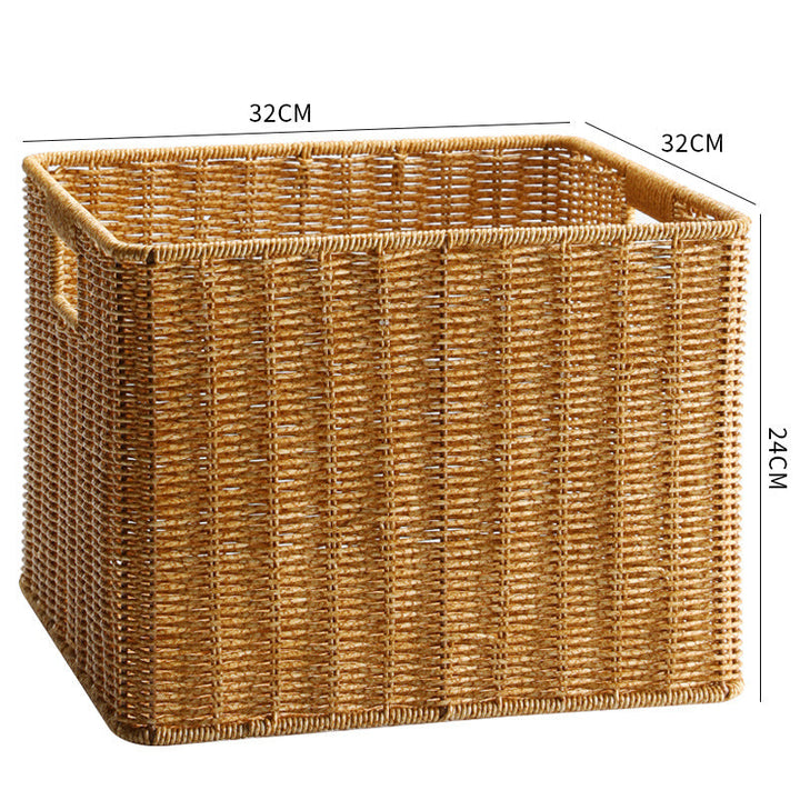Handwoven Rectangular Storage Basket with Cut-Out Handles Kalsten