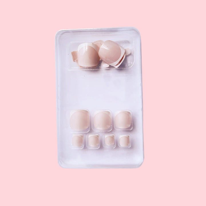 Premium French Tip Press-On Toe Nails Kalsten