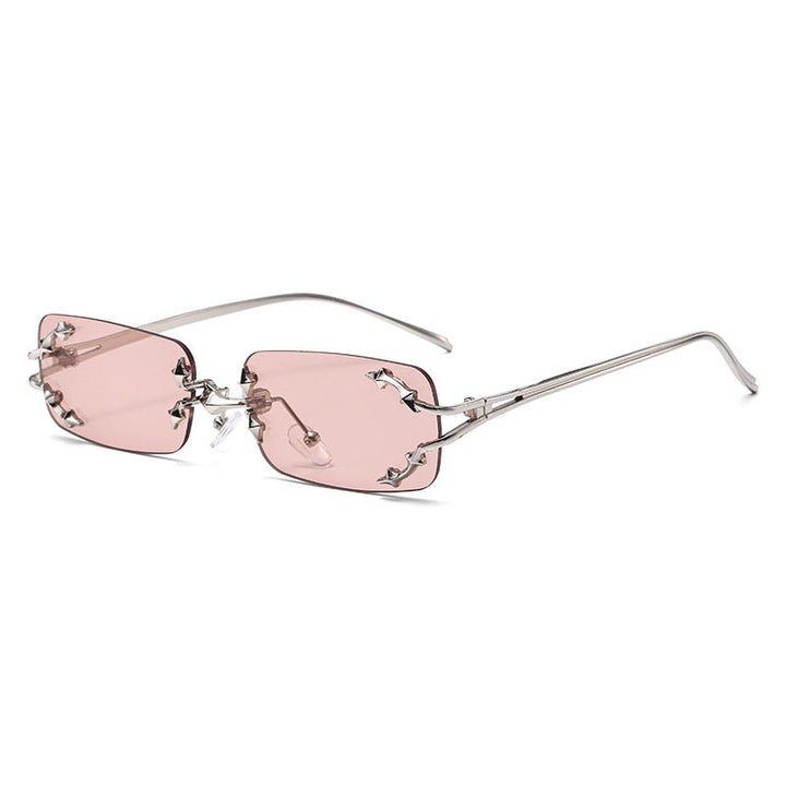 Women's fashionable sunglasses with delicate metal frame and transparent lenses Kalsten
