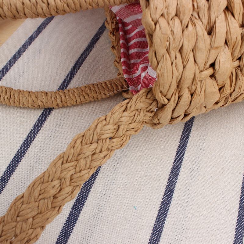 Basket bag with crocheted cherry design Kalsten