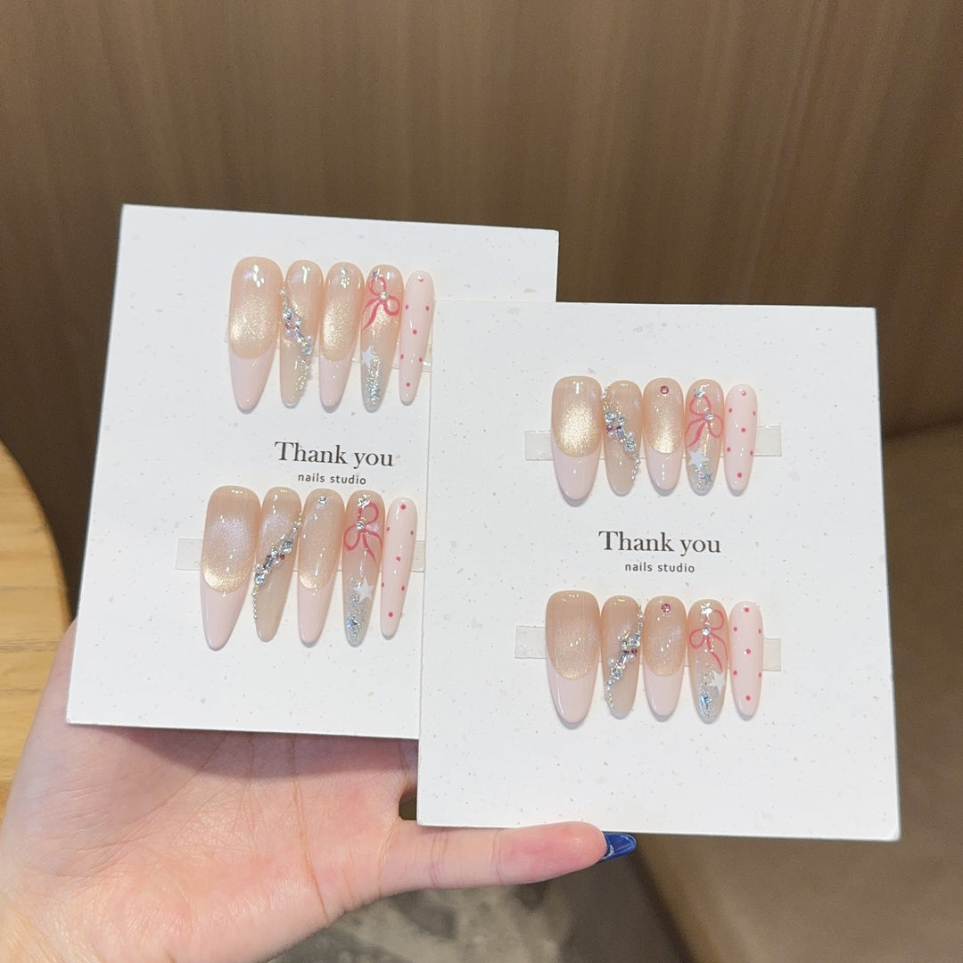 Creative Art Nail Tips with Glitter Accents Kalsten