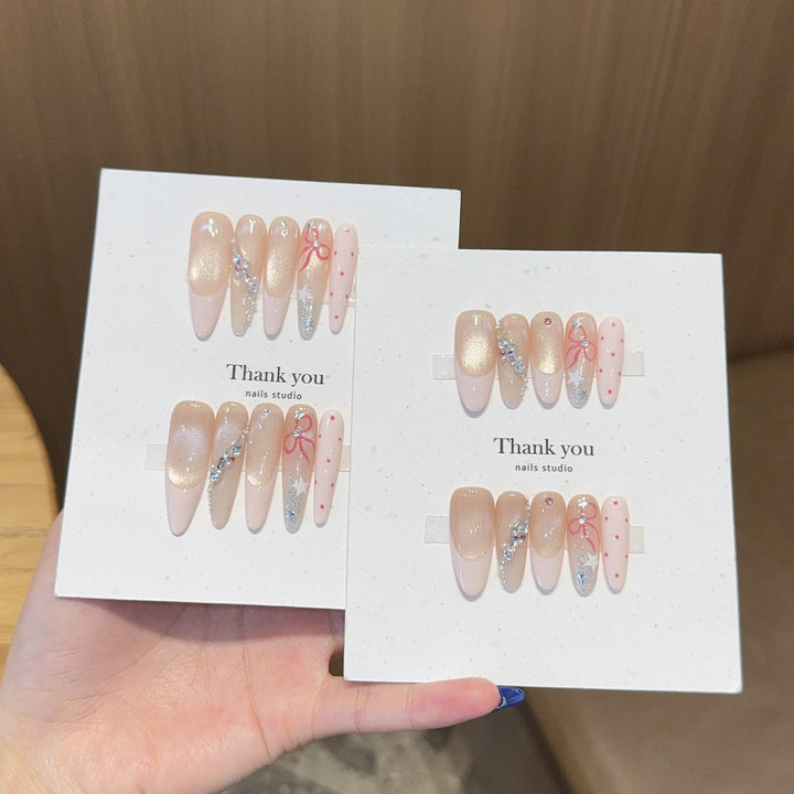 Creative Art Nail Tips with Glitter Accents Kalsten