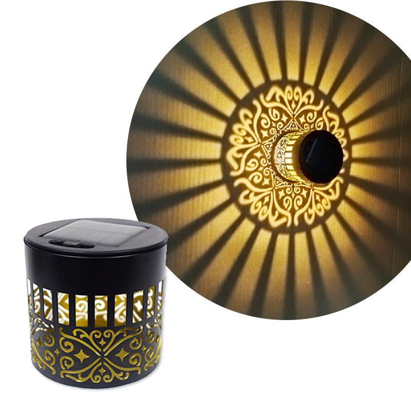 Decorative Solar Wall Lantern With Moroccan Cutout Projection Metal Outdoor Sconce Pair Kalsten