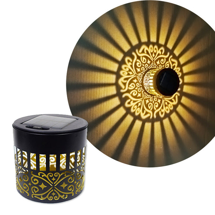 Decorative Solar Wall Lantern With Moroccan Cutout Projection Metal Outdoor Sconce Pair Kalsten