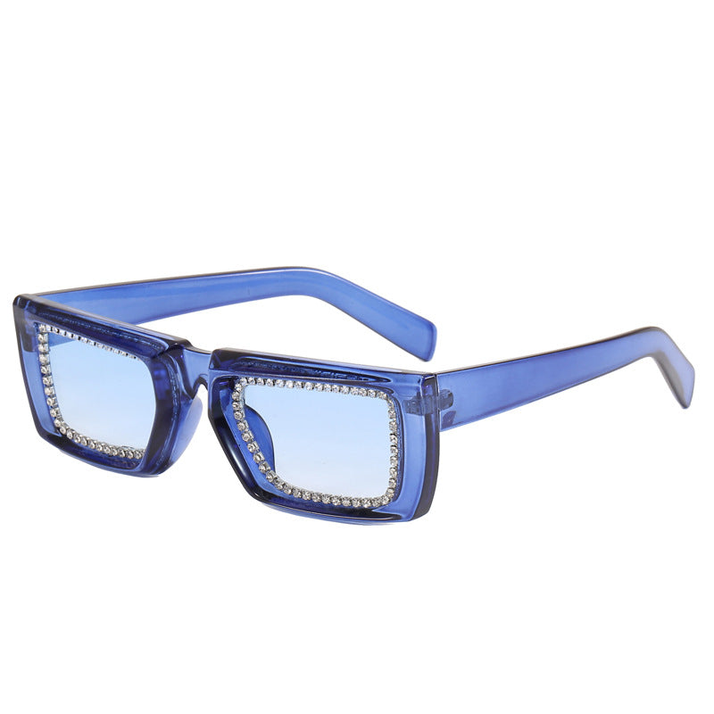 Women extravagant square sunglasses with glittering frame Kalsten