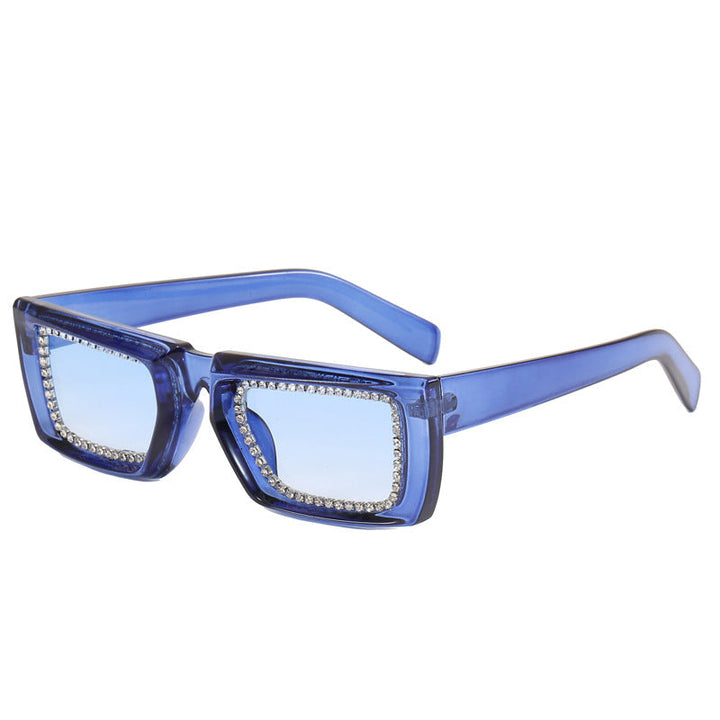 Women extravagant square sunglasses with glittering frame Kalsten