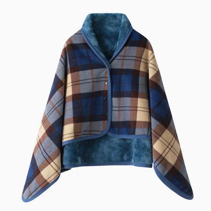 Women Comfortable Throw Blanket with Checkered Pattern Kalsten