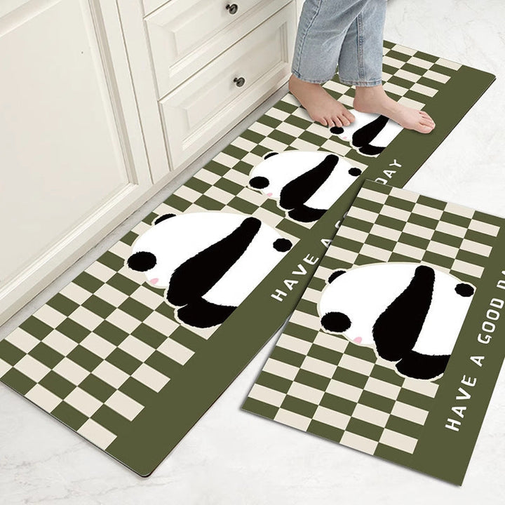 Playful Panda-Themed Kitchen Runner Mat