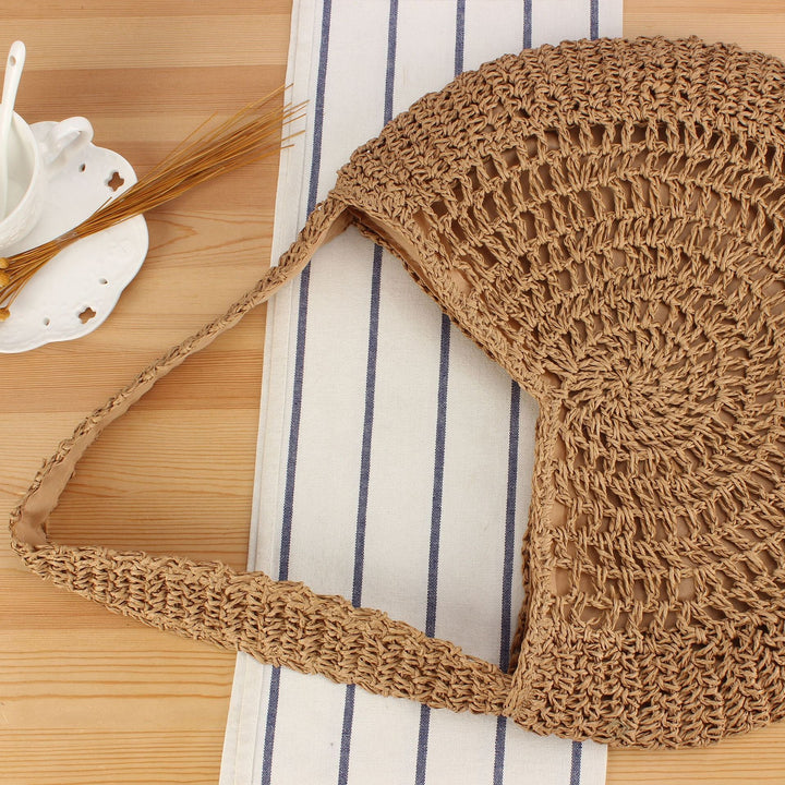 Hand-knotted tote bag with intricate wave pattern Kalsten