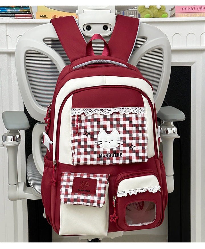 Cute Character Design Multi-Pocket School Backpack