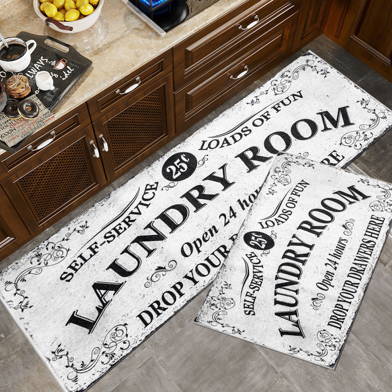 Vintage-Inspired Laundry Room Area Mat Acalora