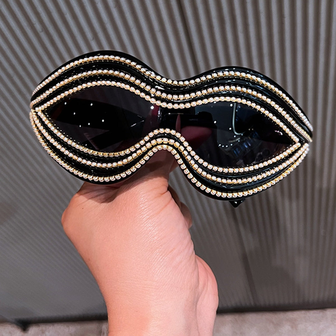Ladies Glamorous Wave Sunglasses with Sparkling Crystal Applications Kalsten