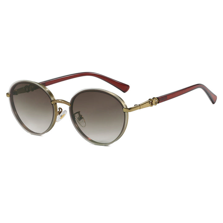 Ladies elegant round sunglasses with mirrored effect Kalsten