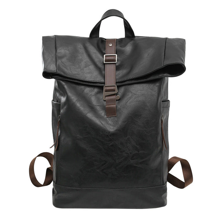 Vintage Leather Roll-Top Backpack Kalsten