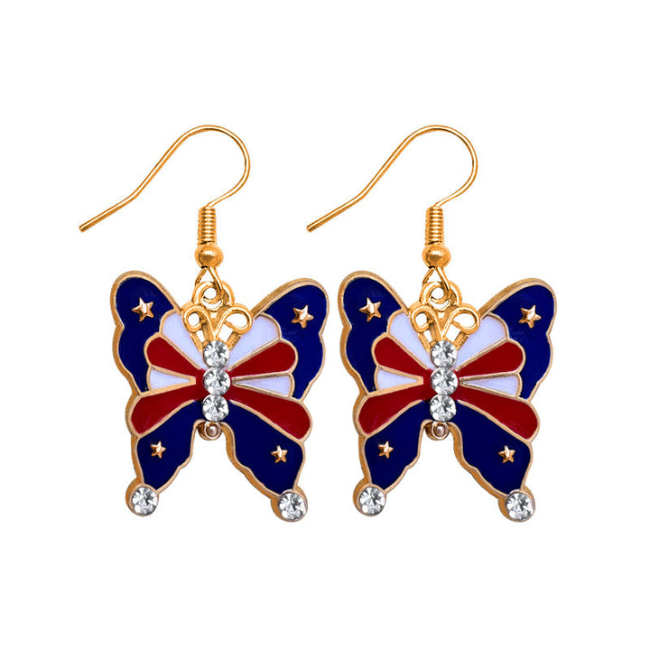 Women's earrings in flip-flop design with crystal embellishment and enamel flag motif Kalsten