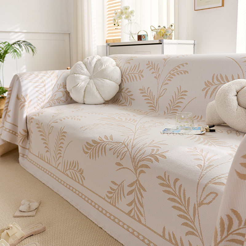 Elegant Leaf Patterned Sofa Cover