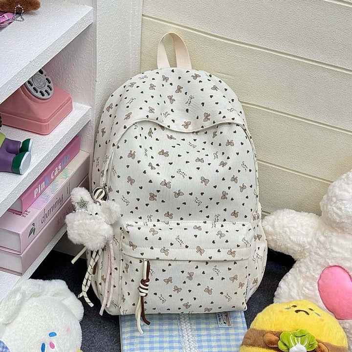 Casual Patterned Fabric School Backpack
