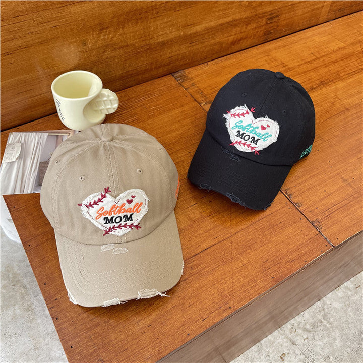 Women's Distressed Softball Mom Patch Baseball Cap Kalsten