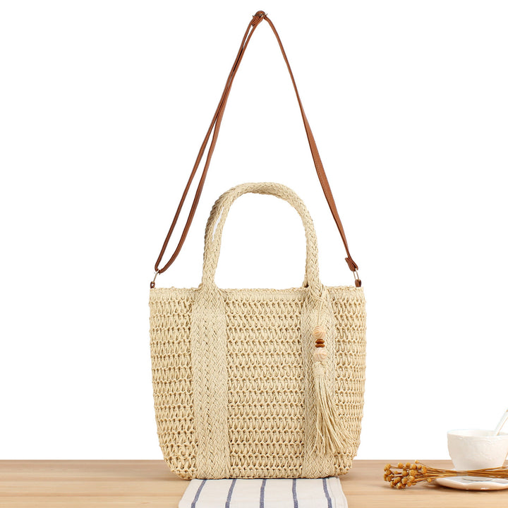 Handbag with Woven Design and Removable Shoulder Strap Kalsten