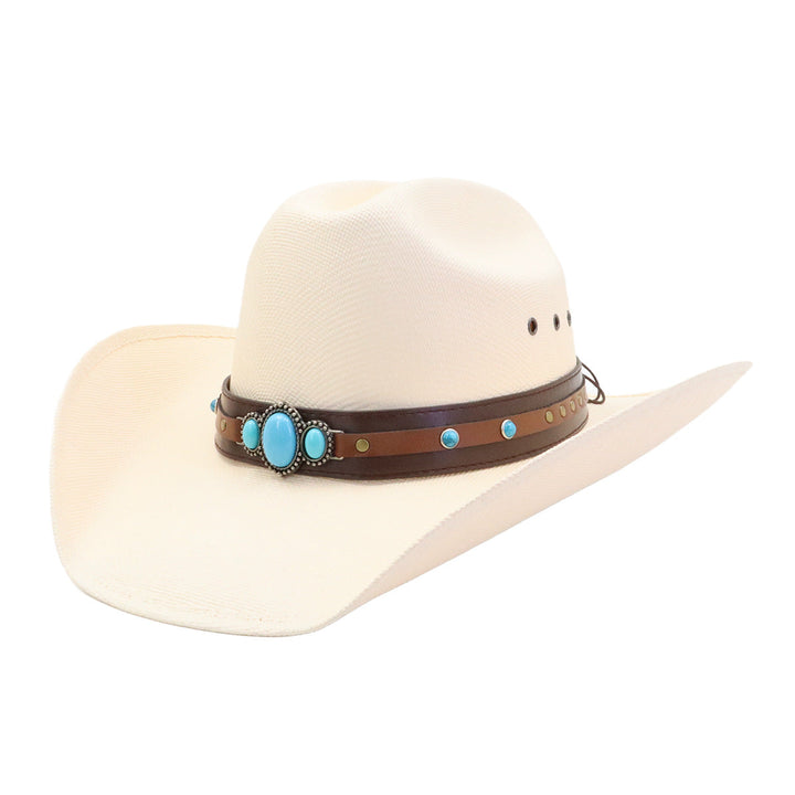 Turquoise Straw Western Hat | Kalsten