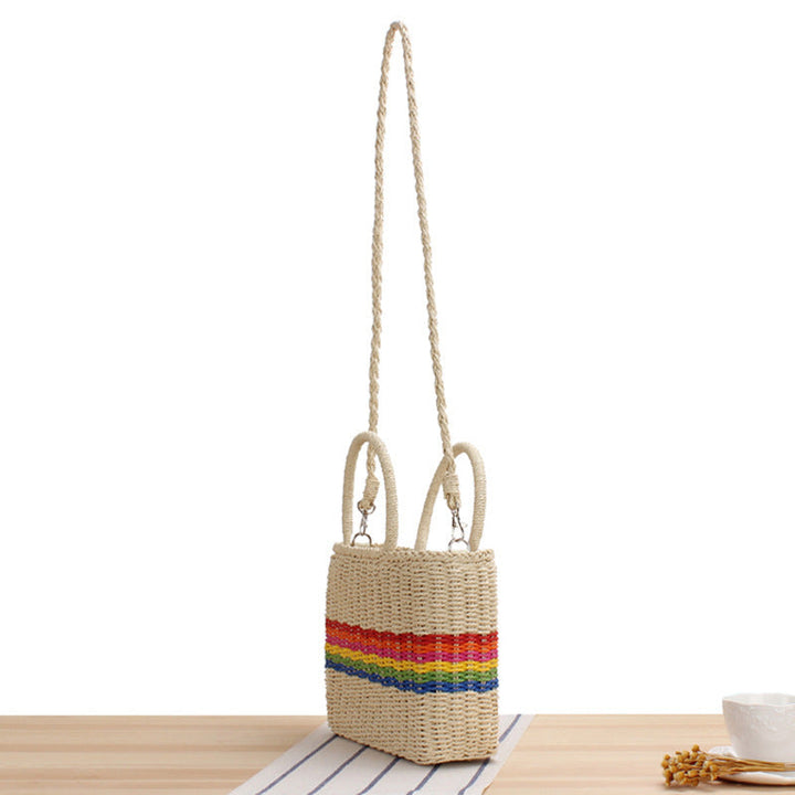 Braided shoulder bag with colorful striped design Kalsten