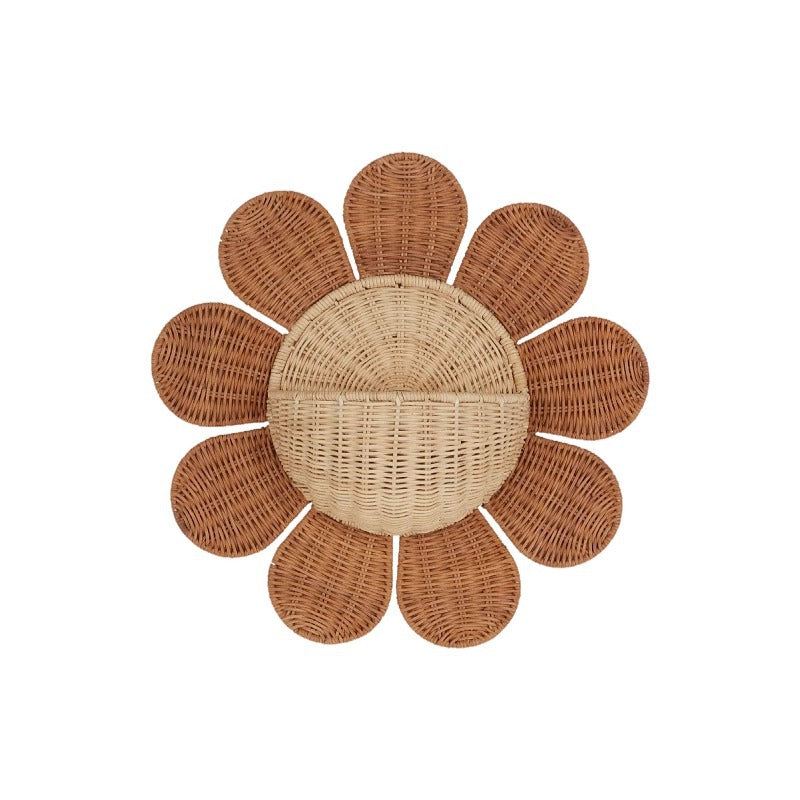 Handwoven wall basket with wave pattern Acalora