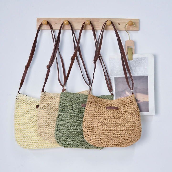 Handbag made of handcrafted natural material with adjustable shoulder strap Kalsten