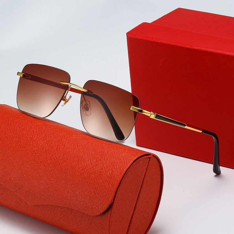 Women's fashionable rectangular semi-rimmed sunglasses with innovative design Kalsten