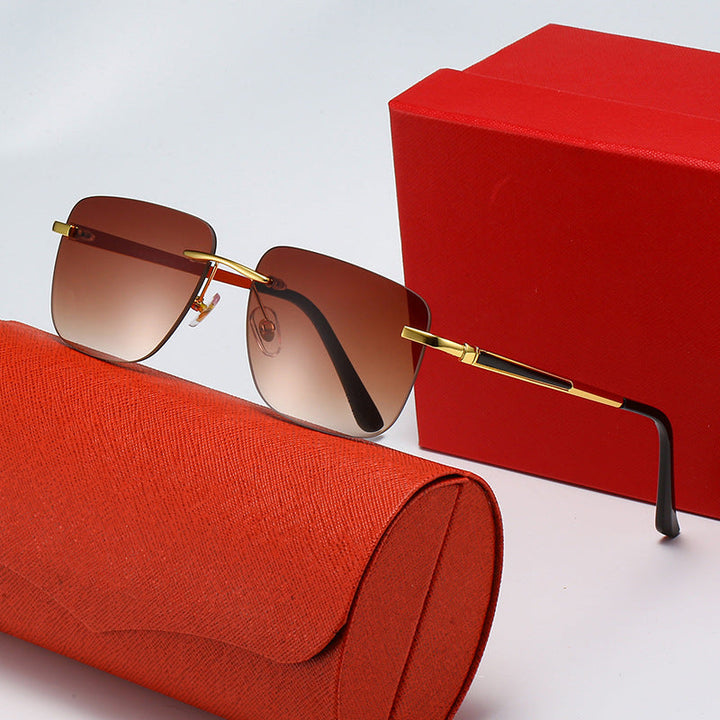 Women's fashionable rectangular semi-rimmed sunglasses with innovative design Kalsten