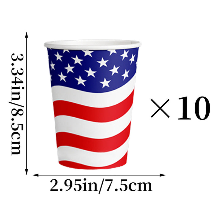 Unisex nan Pappteller Set with patriotic star stripe motif and convenient plate size Kalsten