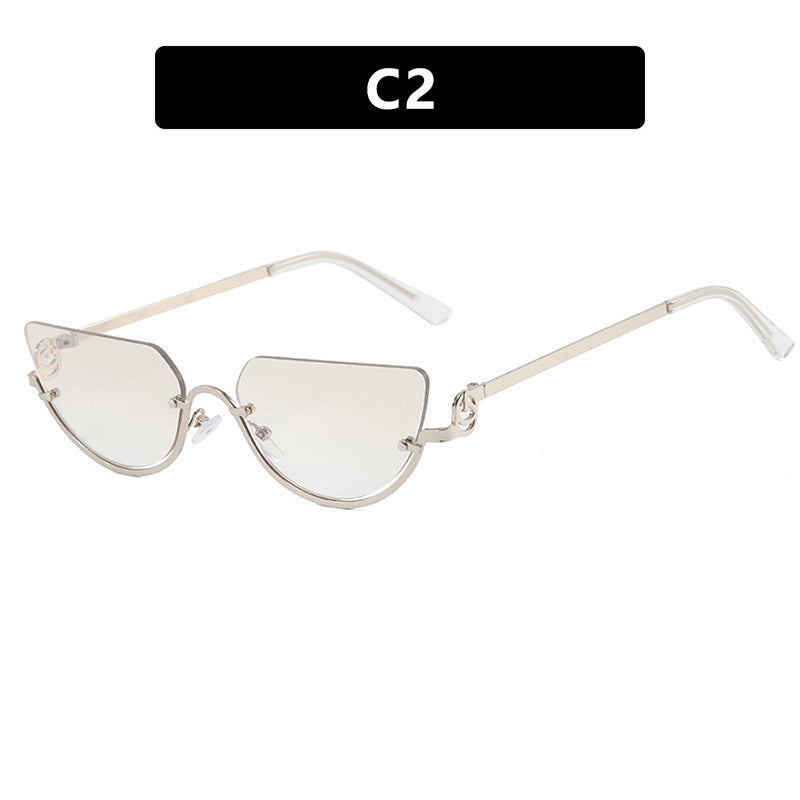 Ladies Cat-Eye Sunglasses with Gold-Colored Metal Frame and UV Protection Kalsten
