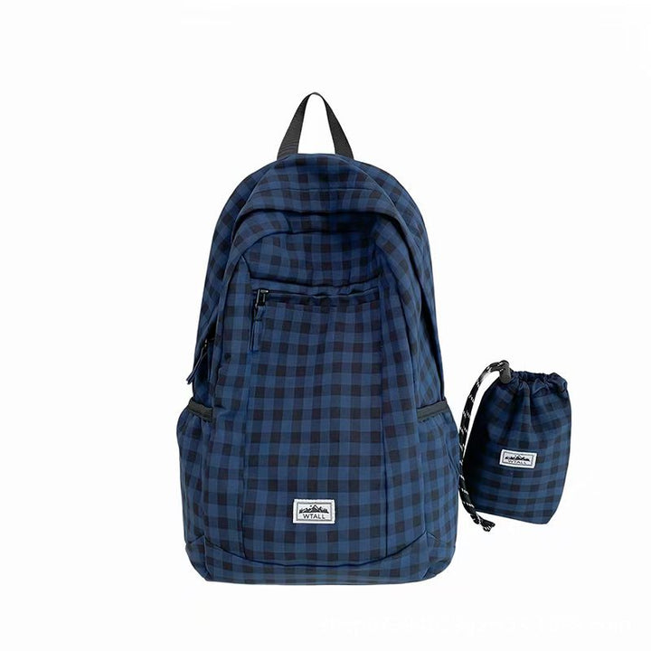 Gingham Patterned Lightweight Backpack Kalsten