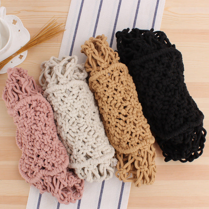 Macrame Tote Bag with Modern Mesh Design Kalsten