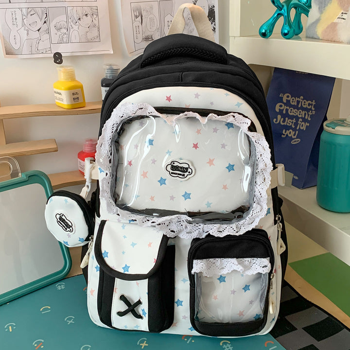 Cute Character Print School Backpack